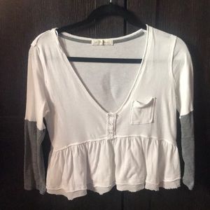 Free people button down crop top